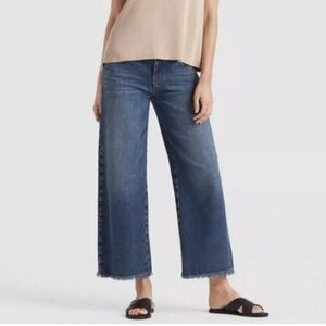 Eileen Fisher High Rise Crop Raw Hem Jean 18W
